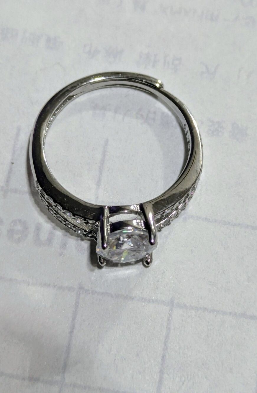 Brand New Womens 925 Silver (With Stamp) 1Ctw Moissanite Adjustable Size 6 Ring - Picture 7 of 8